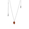 Колье 823032 К (Серебро, Янтарь красный, серебрение 999°)