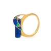 Кольцо 820472 (Серебро, Янтарь синий пигментный, эмаль, позолота 18 карат), размер 23,0