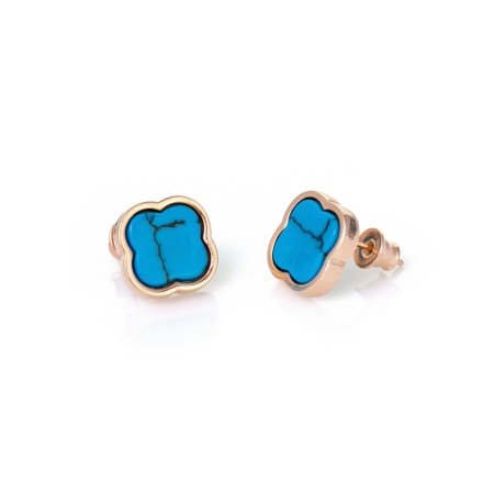 Серьги 821029 пусеты (Серебро, Бирюза синтетическая, позолота)