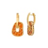 Серьги 821302 (Серебро, Янтарь красный, позолота 18 карат)