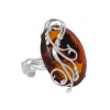 Кольцо 720026 (Серебро, Янтарь красный, серебрение 999°), размер б/р