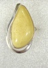 Кольцо 720010 (Серебро, Янтарь белый, позолота), размер б/р