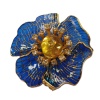 Брошь 825480 (Серебро, Янтарь желтый, эмаль, preciosa, позолота 18 карат)