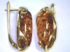 Серьги 821264 (Золото, Янтарь красный)
