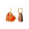 Серьги 821320 (Серебро, Янтарь красный, позолота 18 карат)
