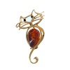 Брошь 825013 (Серебро, Янтарь красный, preciosa, позолота)