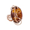 Кольцо 720026 (Серебро, Янтарь красный, позолота), размер б/р
