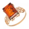 Кольцо 820138 (Серебро, Янтарь красный, позолота), размер 19,5