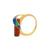 Кольцо 820472 (Серебро, Янтарь красный, эмаль, позолота 18 карат), размер 21,5