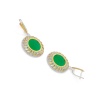 Серьги 821322 (Серебро, Янтарь изумрудный, серебрение 999°/ позолота 18 карат)